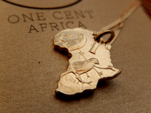 One Cent Africa Pendant in Copper on 45cm Sterling Silver Chain