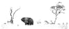 African Elephant Grazing Ceramic Coffee Mugs