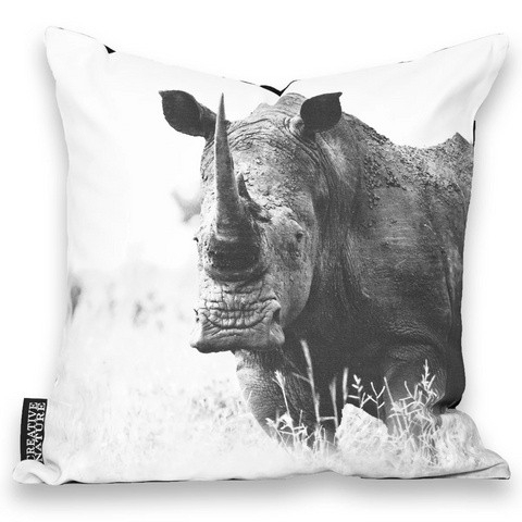 Cushion Cover SC BW 18 White Rhinoceros