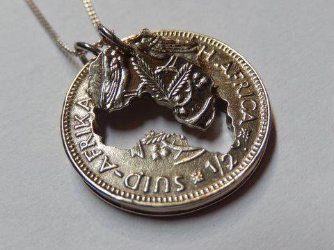 One Cent Large Double Africa - Brass Necklace