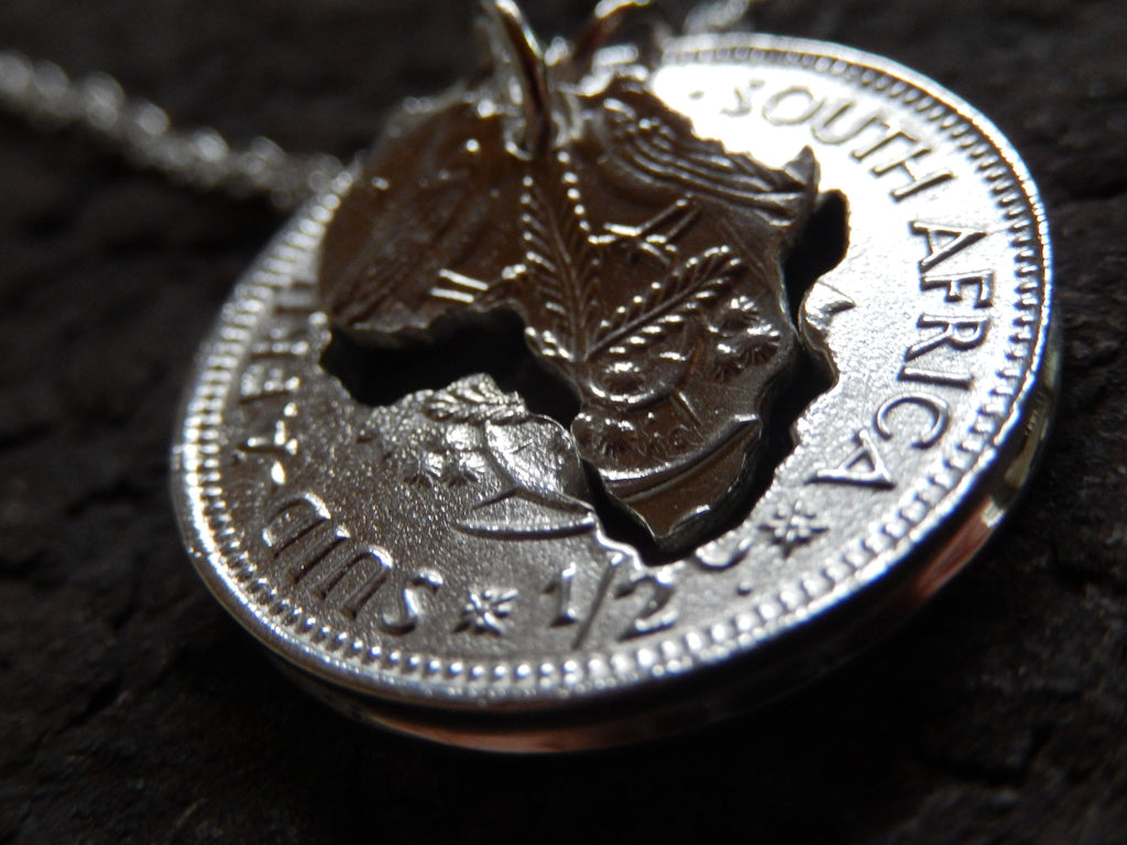 One Cent Large Double Africa - Sterling Silver