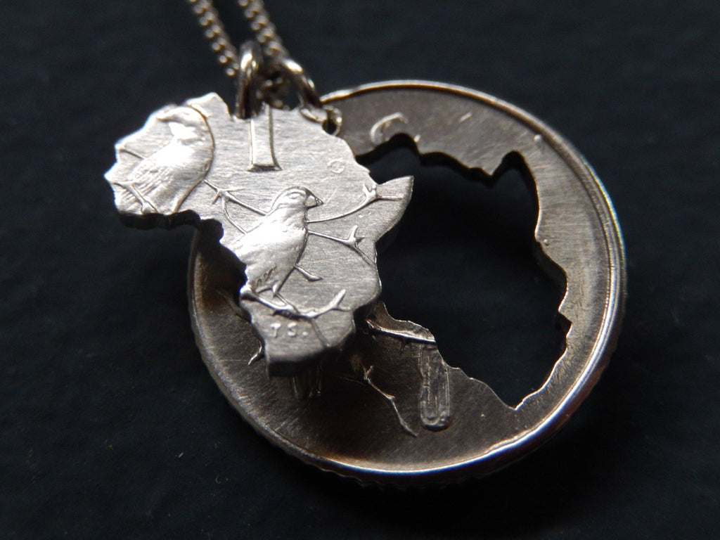 One Cent Mini Double Africa One Cent Silver Necklace