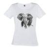 T-Shirt Black and White Centre Elephant