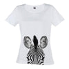 T-Shirt Black and White Zebra Peek