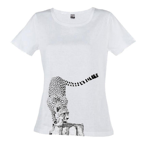 T-Shirt Black and White Cheetah Rock