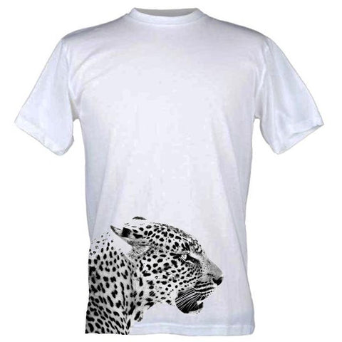 T-Shirt Black and White Side Leopard