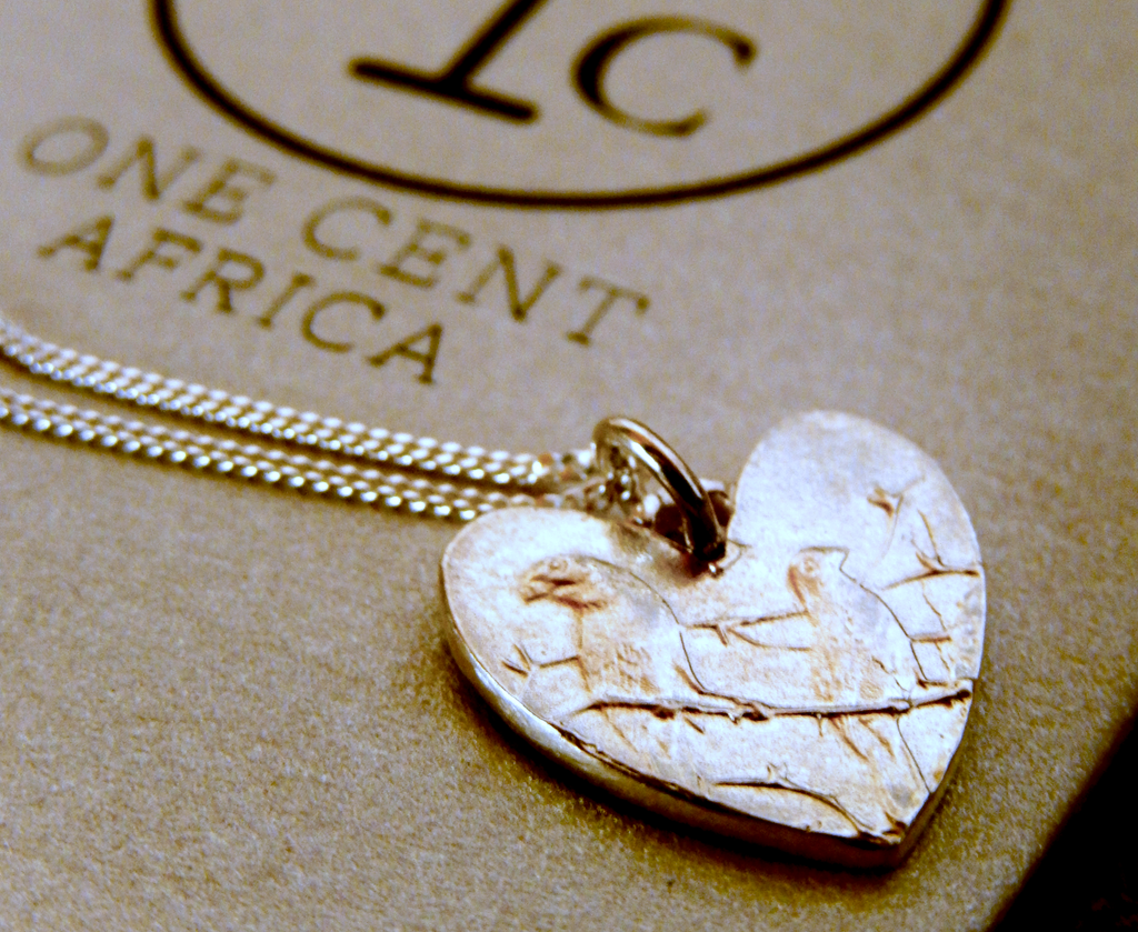 One Cent One Cent Heart Pendant in Silver on 45cm Sterling Silver Chain